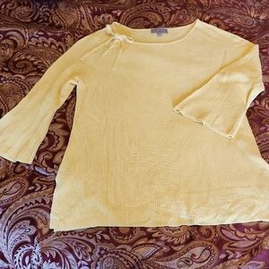 Alfani Yellow Asymmetrical Relaxed Blouse
